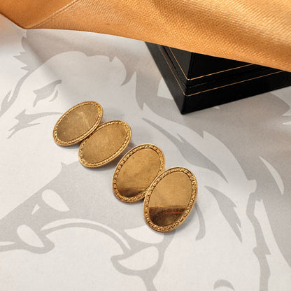 9ct Yellow Gold Oval Cufflinks