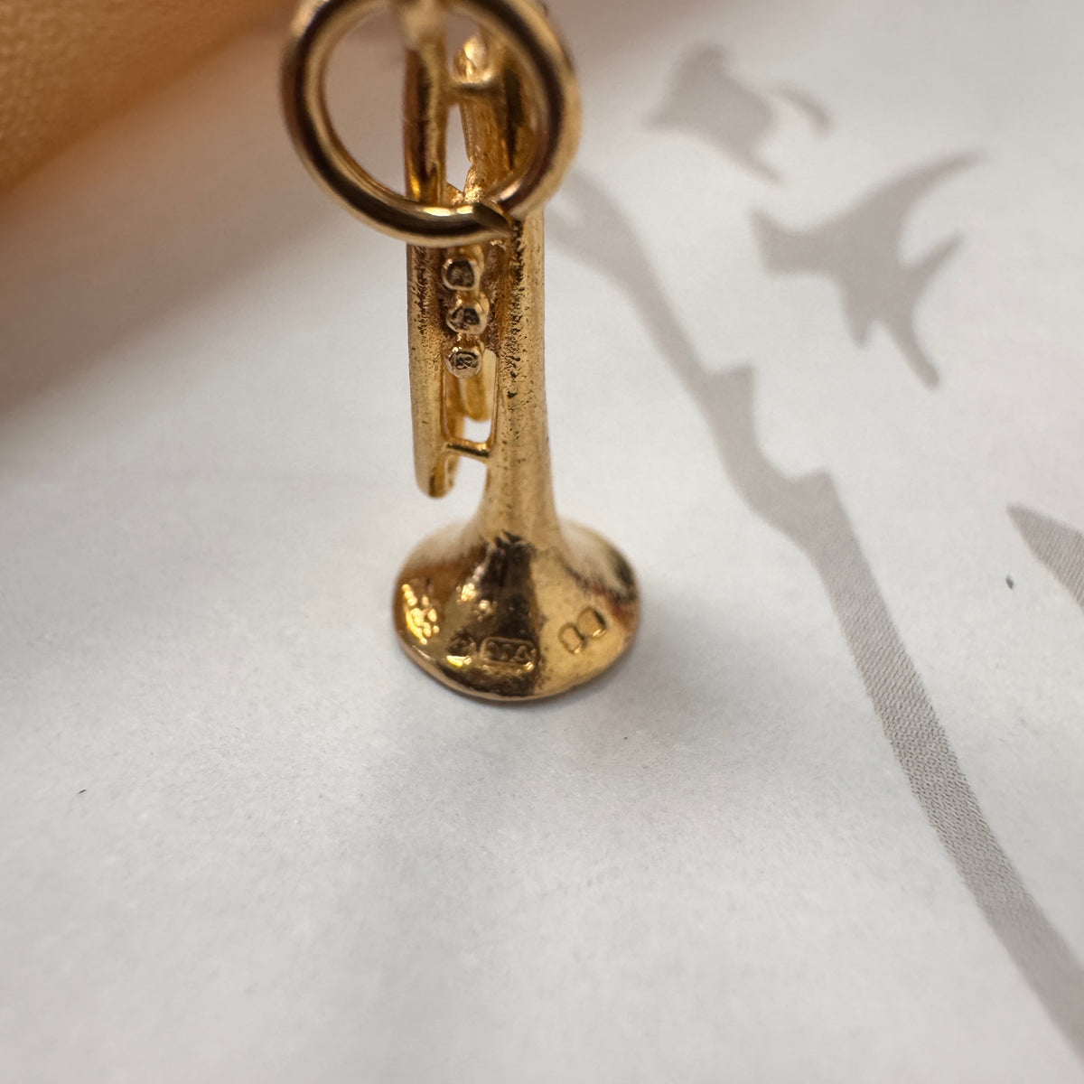 9ct Yellow Gold Trumpet Charm
