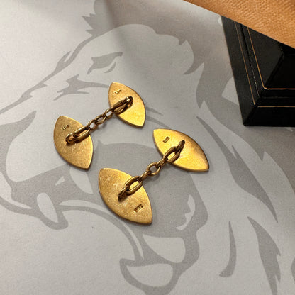9ct Yellow Gold Marquise Cufflinks