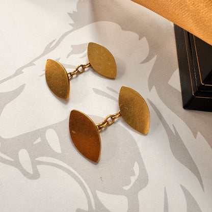 9ct Yellow Gold Marquise Cufflinks