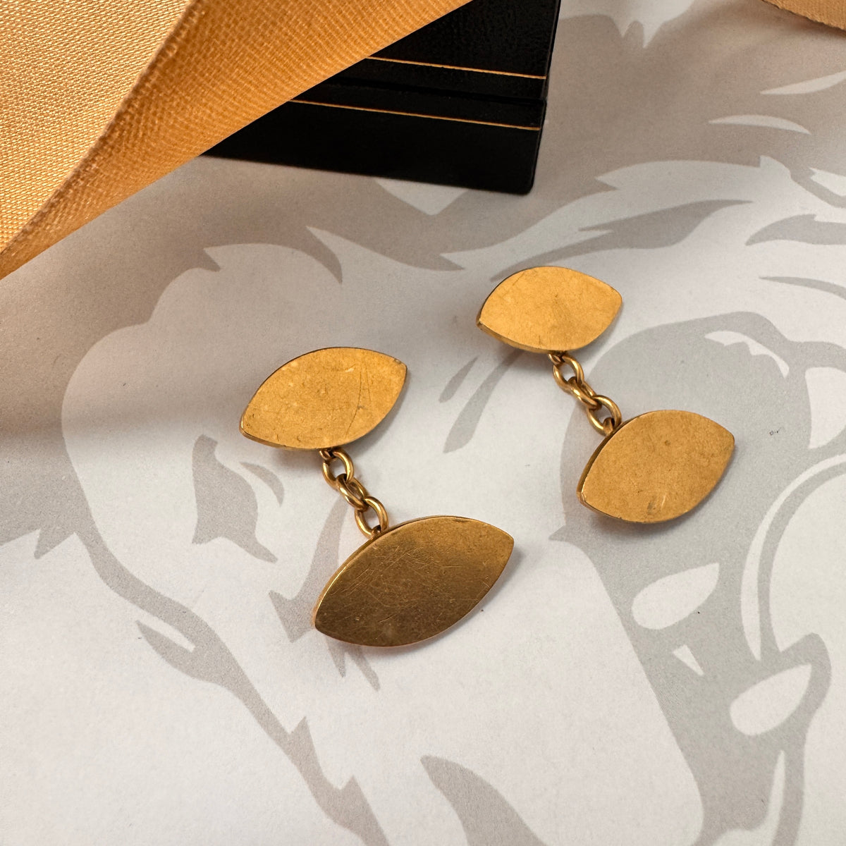 9ct Yellow Gold Marquise Cufflinks