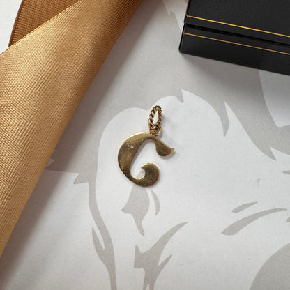 9ct Gold Letter G Initial Pendant