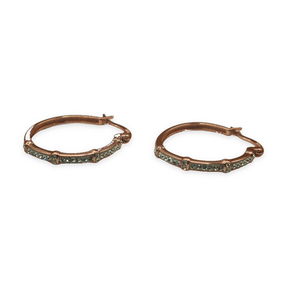 Rose Gold Plated Sterling Silver Cubic Zirconia Hoop Earrings – view 4