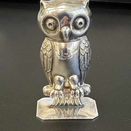 Topazio Portugal 925 Sterling Silver Owl Figurine Standing Model 21.5g