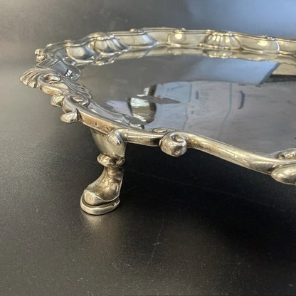 George II Sterling Silver Salver London 1749 William Hunter Footed Tray 22oz