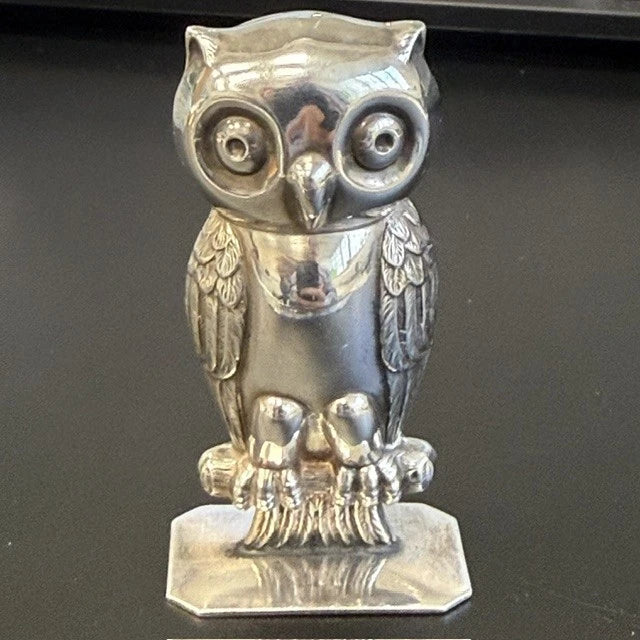 Topazio Portugal 925 Sterling Silver Owl Figurine Standing Model 21.5g