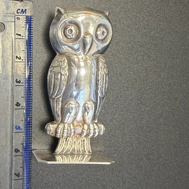 Topazio Portugal 925 Sterling Silver Owl Figurine Standing Model 21.5g