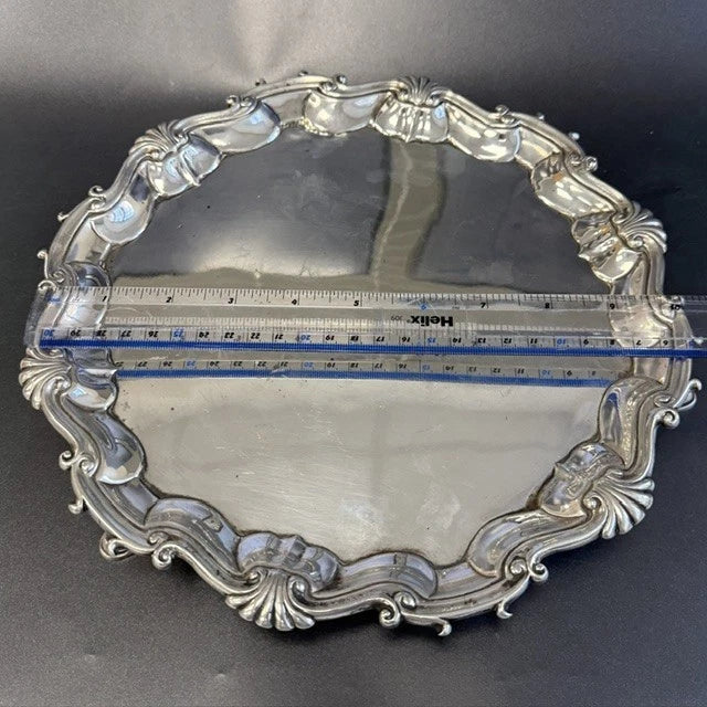 George II Sterling Silver Salver London 1749 William Hunter Footed Tray 22oz