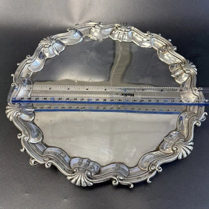 George II Sterling Silver Salver London 1749 William Hunter Footed Tray 22oz