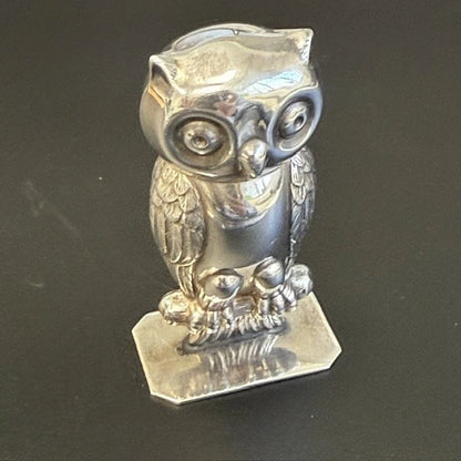 Topazio Portugal 925 Sterling Silver Owl Figurine Standing Model 21.5g