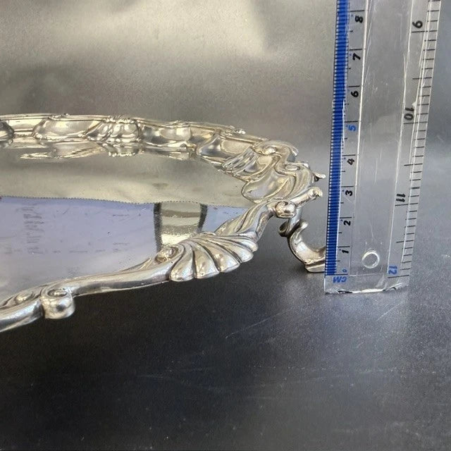 George II Sterling Silver Salver London 1749 William Hunter Footed Tray 22oz