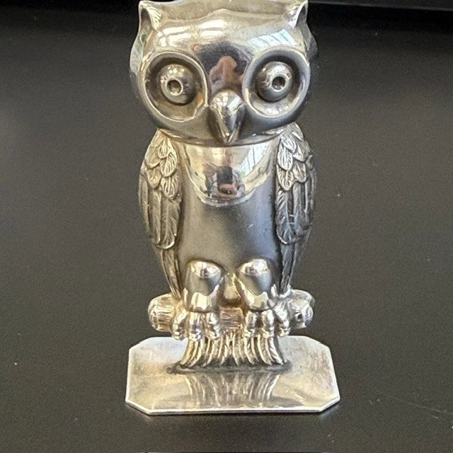 Topazio Portugal 925 Sterling Silver Owl Figurine Standing Model 21.5g