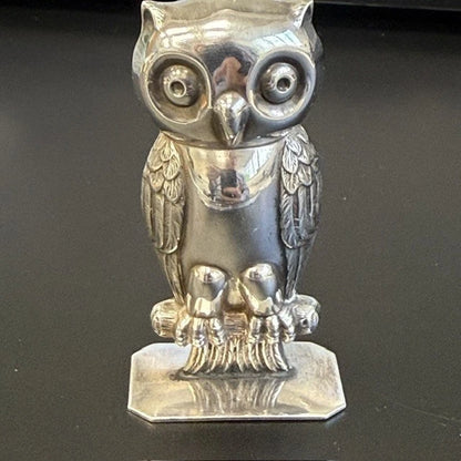 Topazio Portugal 925 Sterling Silver Owl Figurine Standing Model 21.5g