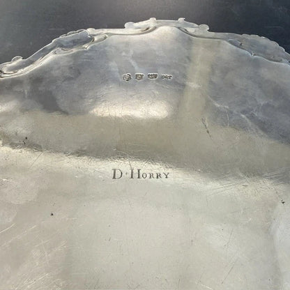 George II Sterling Silver Salver London 1749 William Hunter Footed Tray 22oz