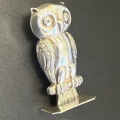 Topazio Portugal 925 Sterling Silver Owl Figurine Standing Model 21.5g