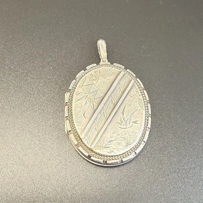 Antique Victorian Sterling Silver Aesthetic Period Locket c1890 19.1g
