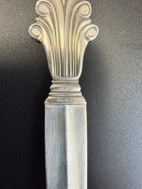 10 x Georg Jensen Sterling Silver Acanthus Soup Spoons London Import Hallmarks