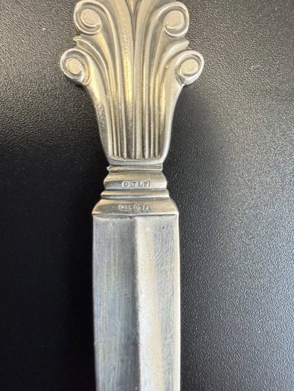 10 x Georg Jensen Sterling Silver Acanthus Soup Spoons London Import Hallmarks