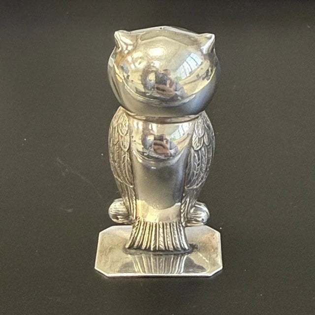 Topazio Portugal 925 Sterling Silver Owl Figurine Standing Model 21.5g