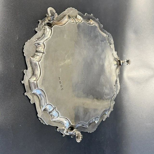 George II Sterling Silver Salver London 1749 William Hunter Footed Tray 22oz