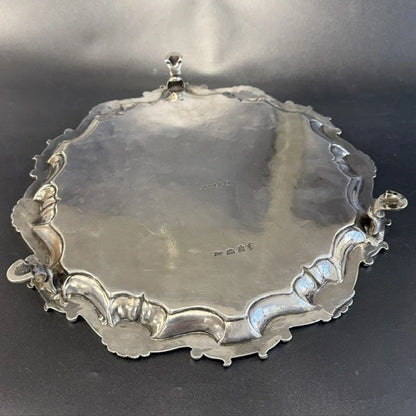 George II Sterling Silver Salver London 1749 William Hunter Footed Tray 22oz