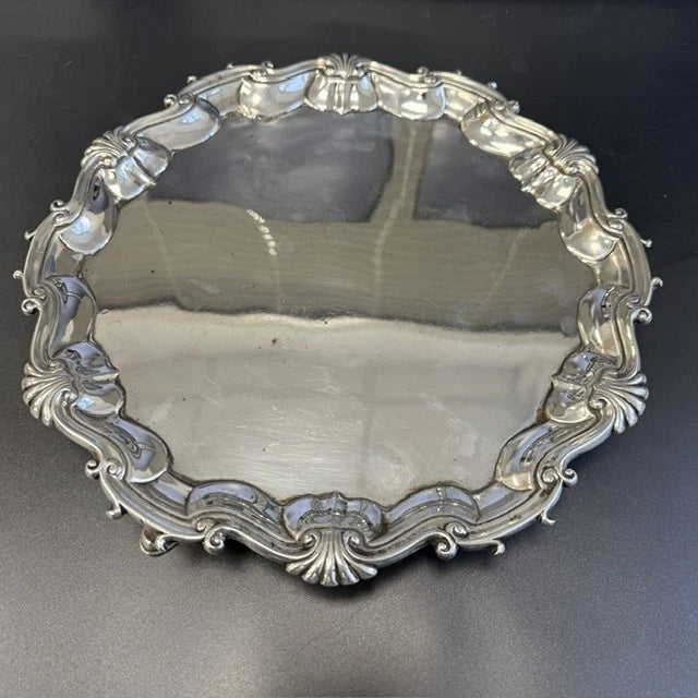 George II Sterling Silver Salver London 1749 William Hunter Footed Tray 22oz
