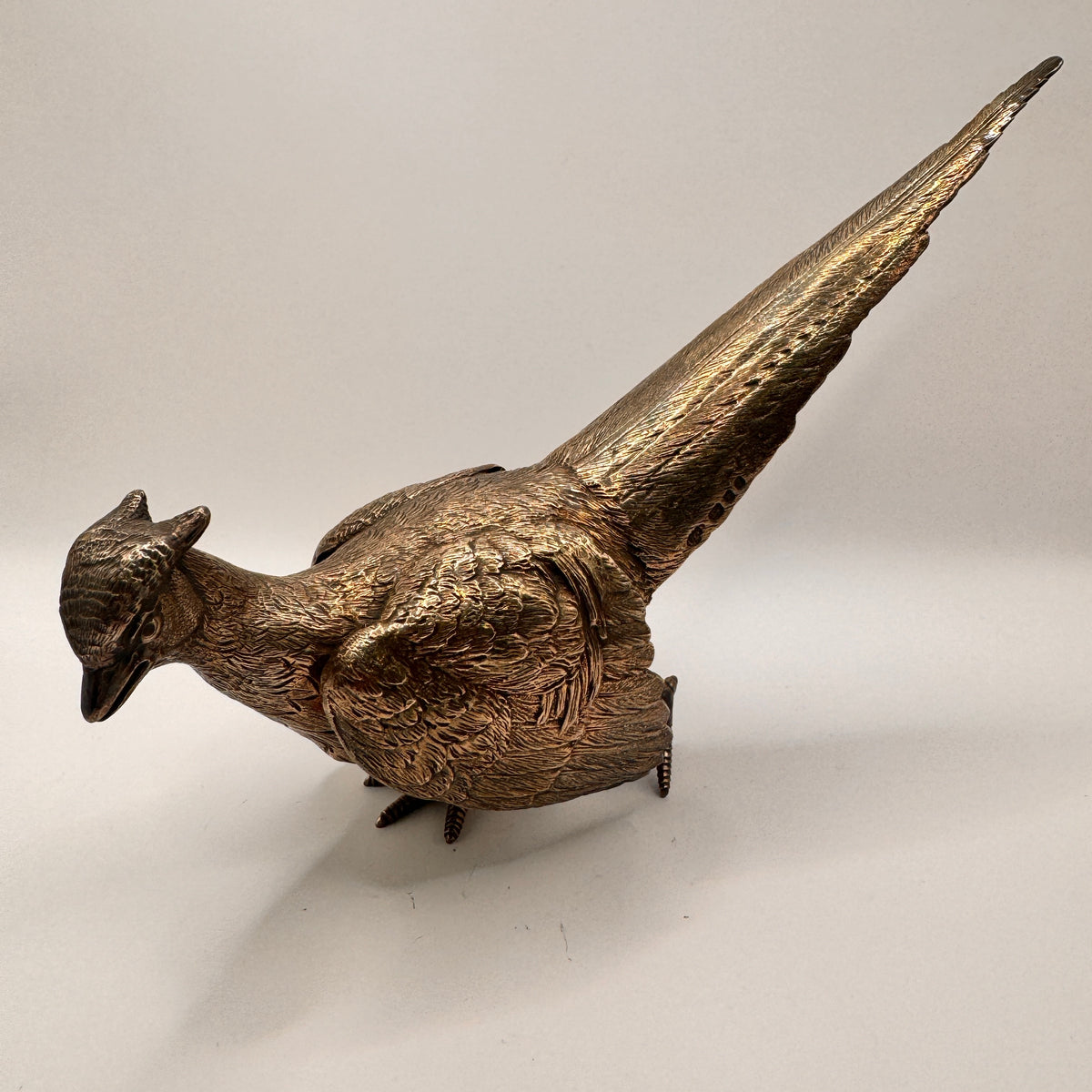 Sterling Silver White Pheasant Figurine
