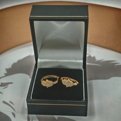 Sterling Silver Yellow Pavé Cubic Zirconia Huggie Hoop Earrings