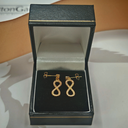 Yellow Sterling Silver Infinity Drop Earrings