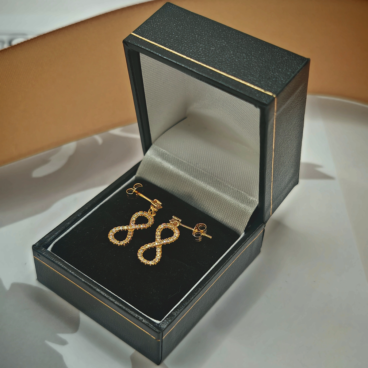 Yellow Sterling Silver Infinity Drop Earrings – view 3