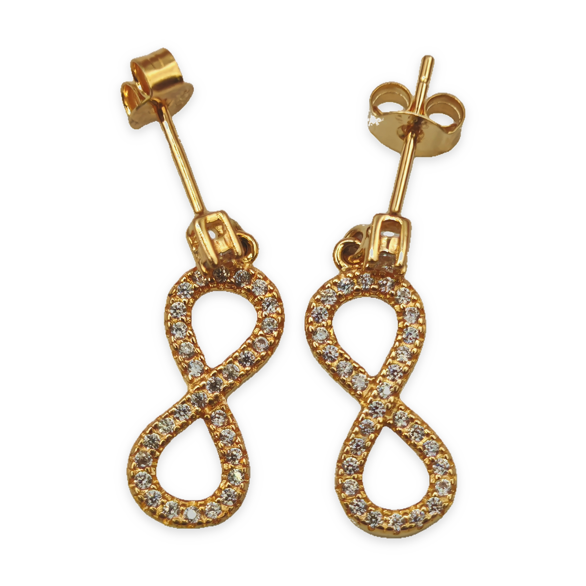 Yellow Sterling Silver Infinity Drop Earrings – view 4